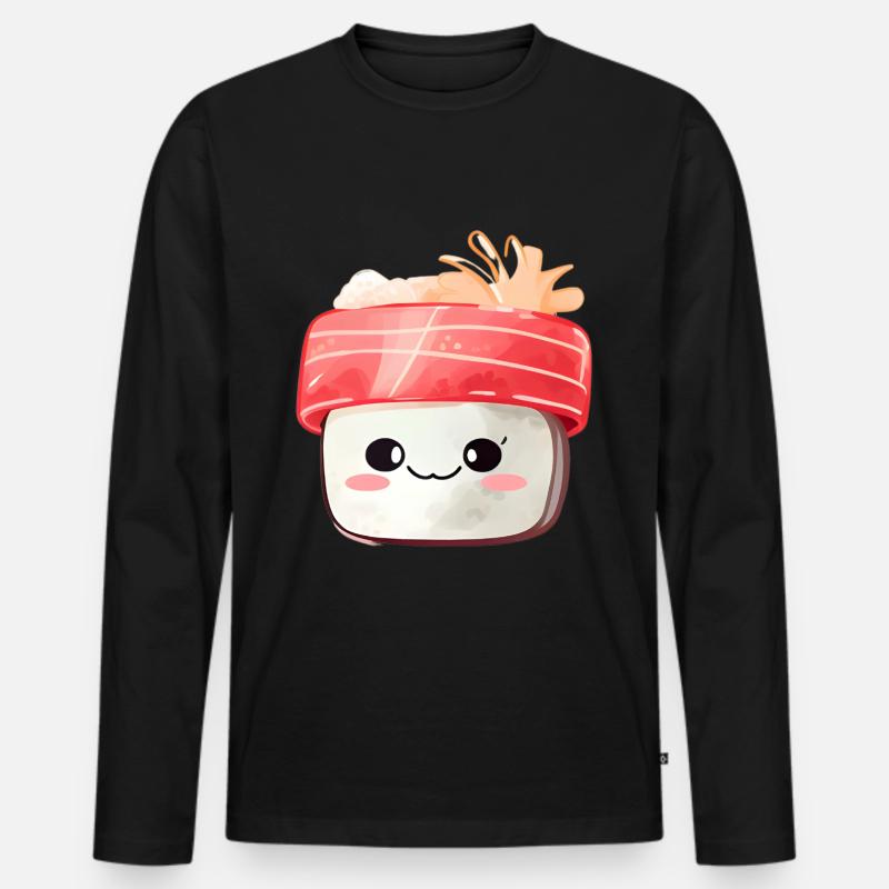 Sushi - Männer Premium Bio Langarmshirt - Schwarz