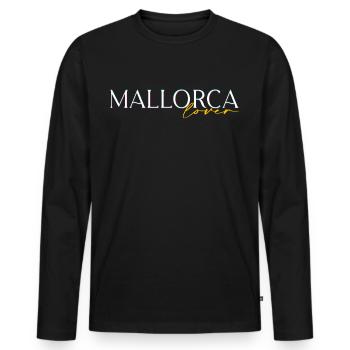 Majorca - Men's Premium Organic Long Sleeve Shirt - black - Front - Nico (187cm)