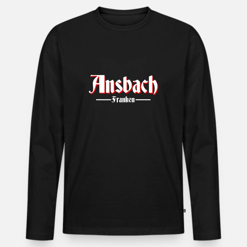 Ansbach - Männer Premium Bio Langarmshirt - Schwarz