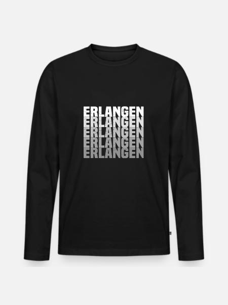 Erlangen - Männer Premium Bio Langarmshirt - Schwarz