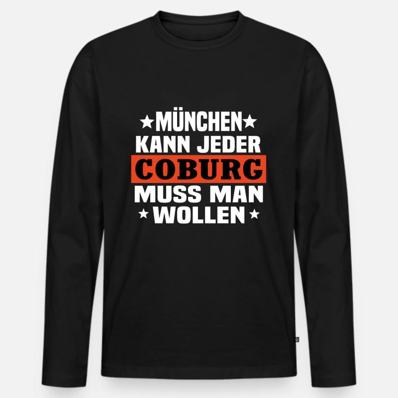 Coburg - Männer Premium Bio Langarmshirt - Schwarz