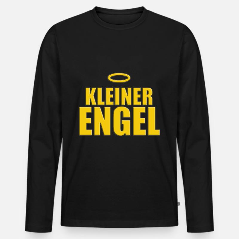 KLEINER ENGEL - HEILIGENSCHEIN - Männer Premium Bio Langarmshirt - Schwarz