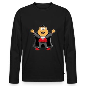 VAMPIR - HALLOWEEN - Männer Premium Bio Langarmshirt - Schwarz - Vorne - Nico (187cm)