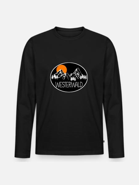 Westerwald - Männer Premium Bio Langarmshirt - Schwarz