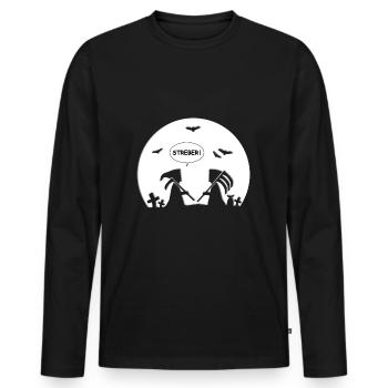 STREBER - SENSENMANN - REAPER - MOND - HALLOWEEN - Männer Premium Bio Langarmshirt - Schwarz - Vorne - Nico (187cm)