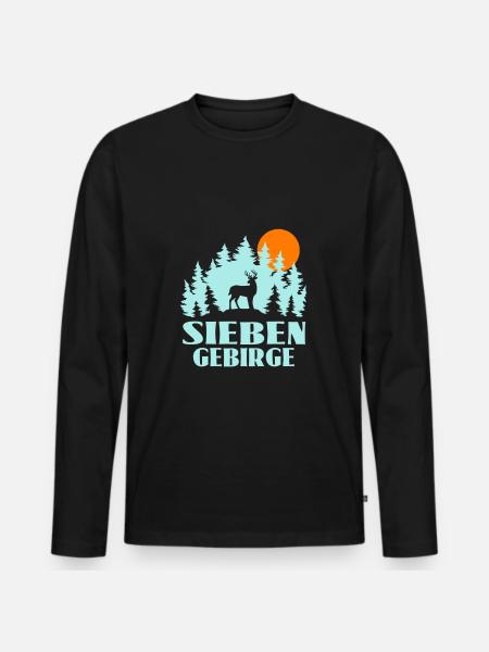 Siebengebirge - Männer Premium Bio Langarmshirt - Schwarz