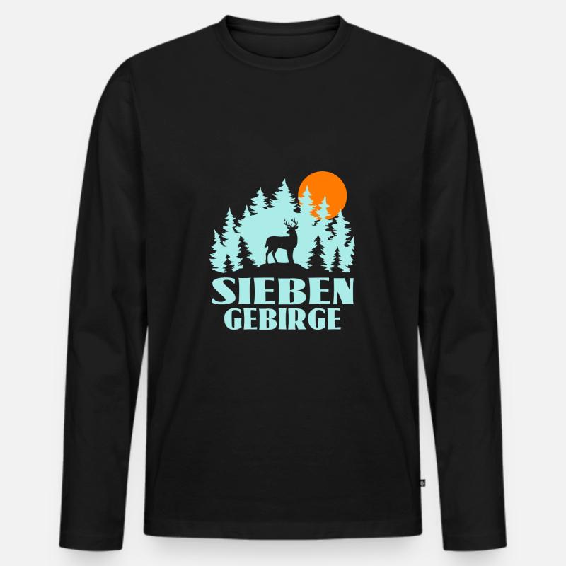 Siebengebirge - Männer Premium Bio Langarmshirt - Schwarz