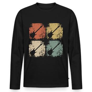 Gitarre Gitarristen Guitar Gitarrenspieler - Männer Premium Bio Langarmshirt - Schwarz - Vorne - Nico (187cm)