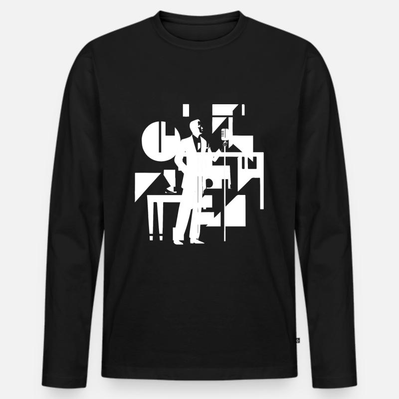 Sänger Musik - Männer Premium Bio Langarmshirt - Schwarz