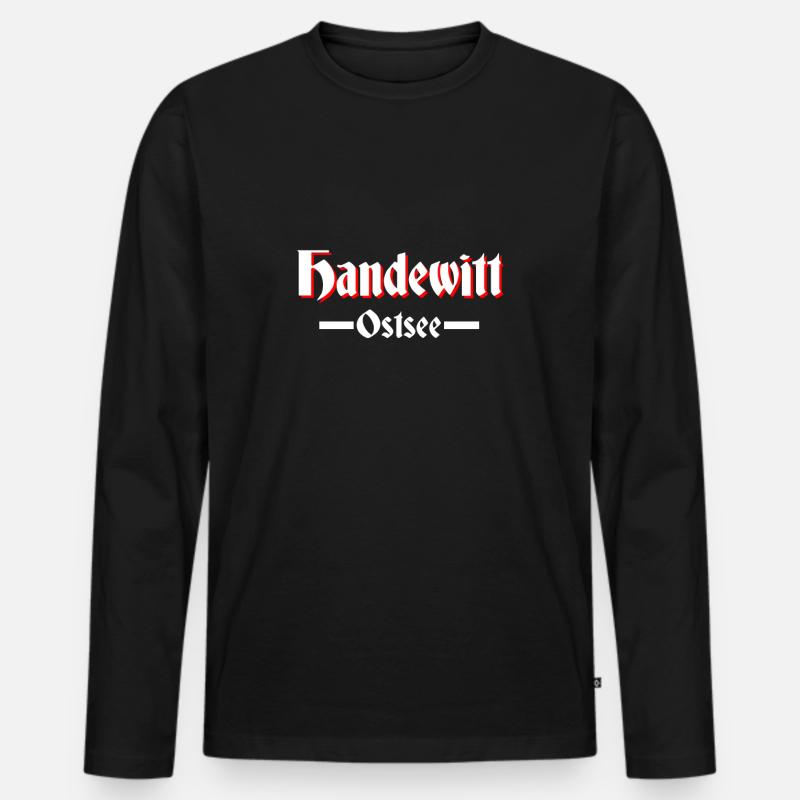 Handewitt - Männer Premium Bio Langarmshirt - Schwarz