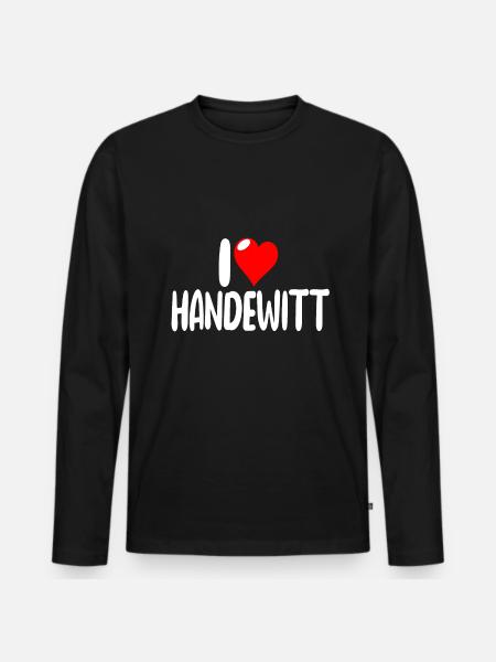 Handewitt - Männer Premium Bio Langarmshirt - Schwarz