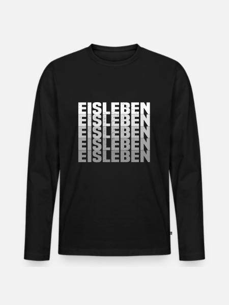Eisleben - Männer Premium Bio Langarmshirt - Schwarz