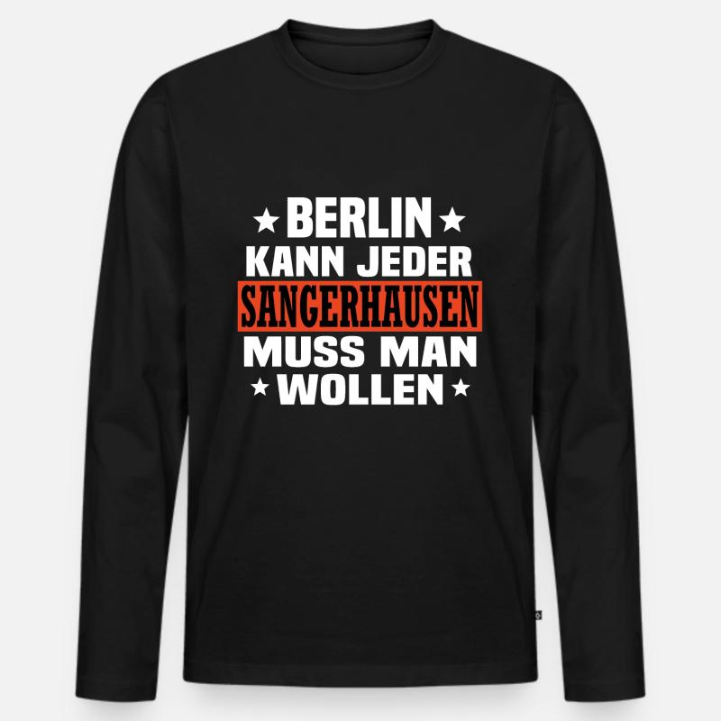 Sangerhausen - Männer Premium Bio Langarmshirt - Schwarz