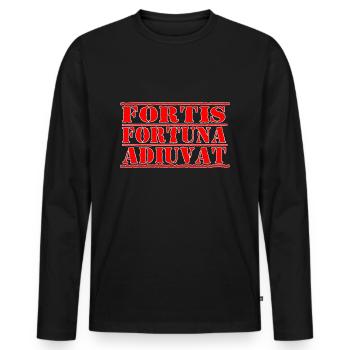 Fortis fortuna adiuvat - T-shirt manches longues Premium bio Homme - noir - Devant - Nico (187cm)