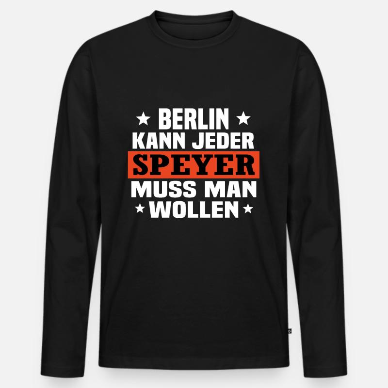 Speyer - Männer Premium Bio Langarmshirt - Schwarz