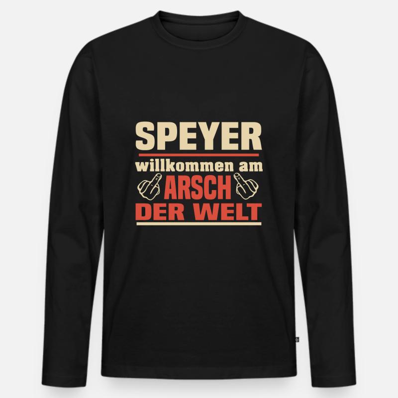 Speyer - Männer Premium Bio Langarmshirt - Schwarz