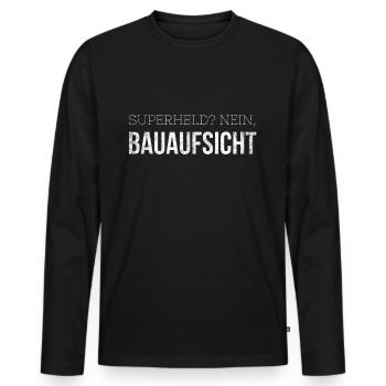 Geschenkidee Bauaufsicht - Männer Premium Bio Langarmshirt - Schwarz - Vorne - Nico (187cm)