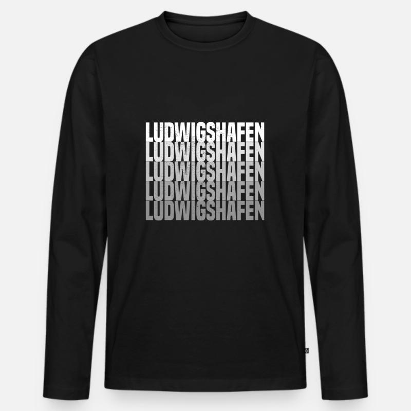 ludwigshafen - Männer Premium Bio Langarmshirt - Schwarz