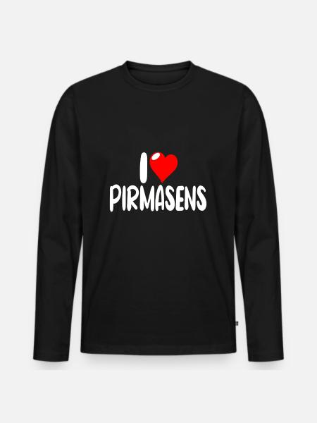 Pirmasens - Männer Premium Bio Langarmshirt - Schwarz