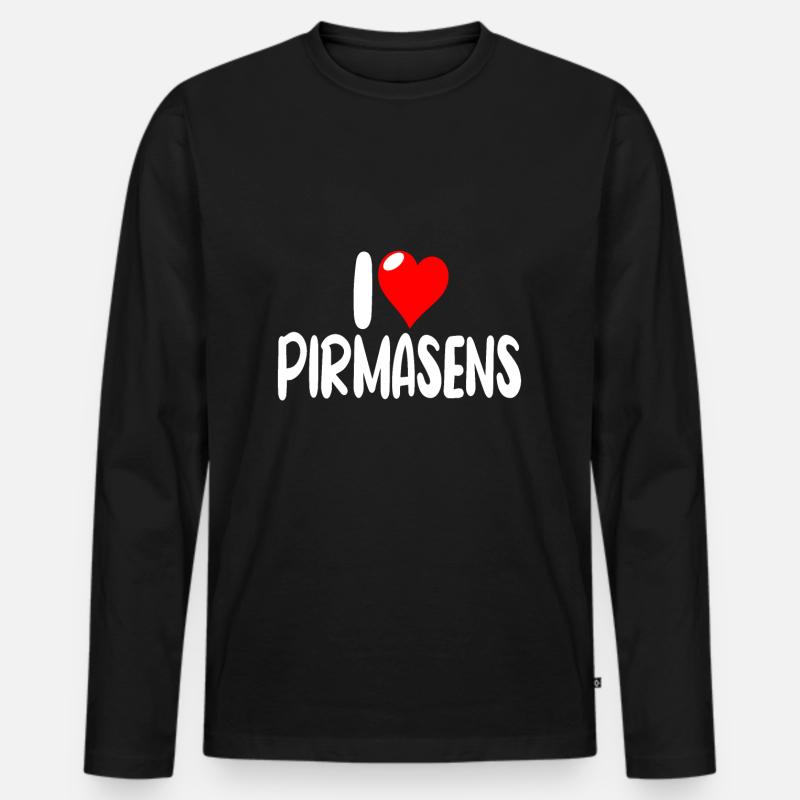 Pirmasens - Männer Premium Bio Langarmshirt - Schwarz