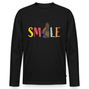Smile - Sneaker coloré - cool - Sport - Danse - Danse - T-shirt manches longues Premium bio Homme - noir - Devant - Nico (187cm)