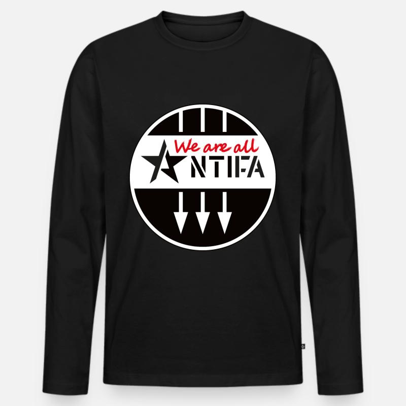 We are all ANTIFA - Männer Premium Bio Langarmshirt - Schwarz