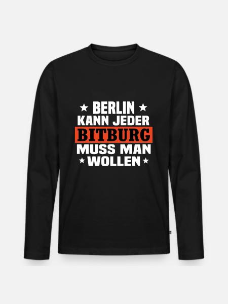 Bitburg - Männer Premium Bio Langarmshirt - Schwarz