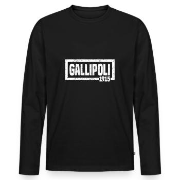Gallipoli 1915 - Men's Premium Organic Long Sleeve Shirt - black - Front - Nico (187cm)