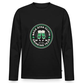 "Dublin Drinking Team 2024" - Irish Beer Lover - Men's Premium Organic Long Sleeve Shirt - black - Front - Nico (187cm)