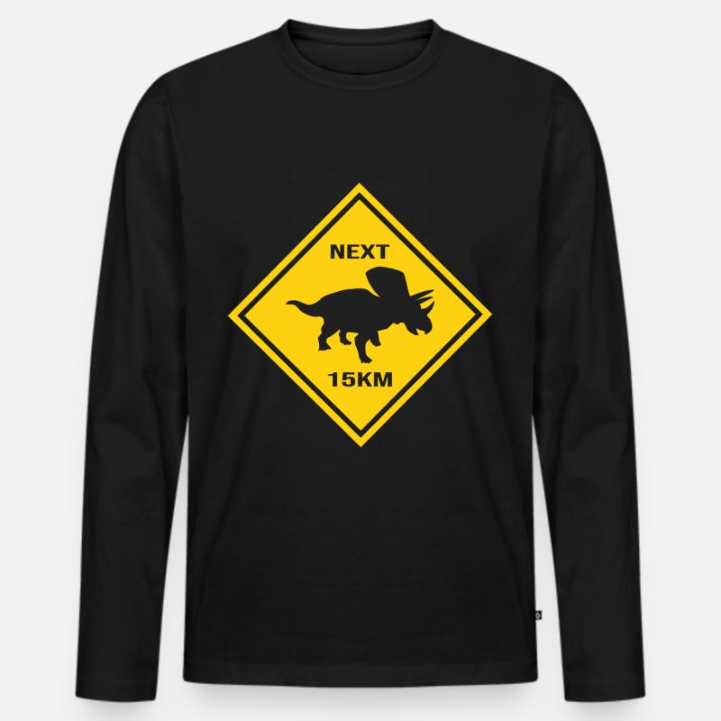 Achtung Torosaurus - Männer Premium Bio Langarmshirt - Schwarz