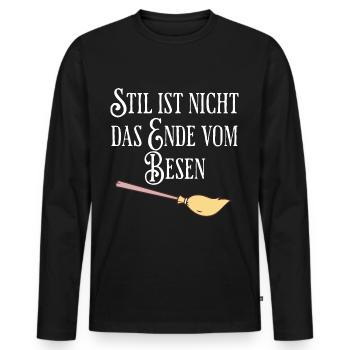 Le style n’est pas la fin du balai - T-shirt manches longues Premium bio Homme - noir - Devant - Nico (187cm)