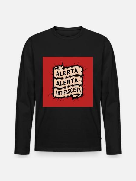 Alerta Antifascist - Men's Premium Organic Long Sleeve Shirt - black