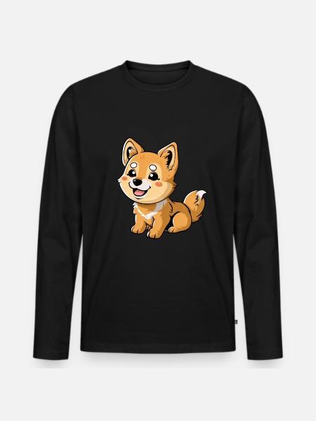 Découvrez le charmant chiot dingo - T-shirt manches longues Premium bio Homme - noir