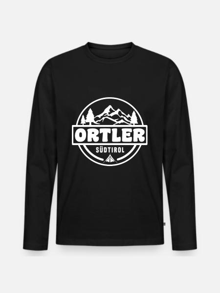 Ortler - Männer Premium Bio Langarmshirt - Schwarz