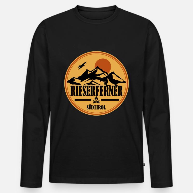 Rieserferner - Männer Premium Bio Langarmshirt - Schwarz