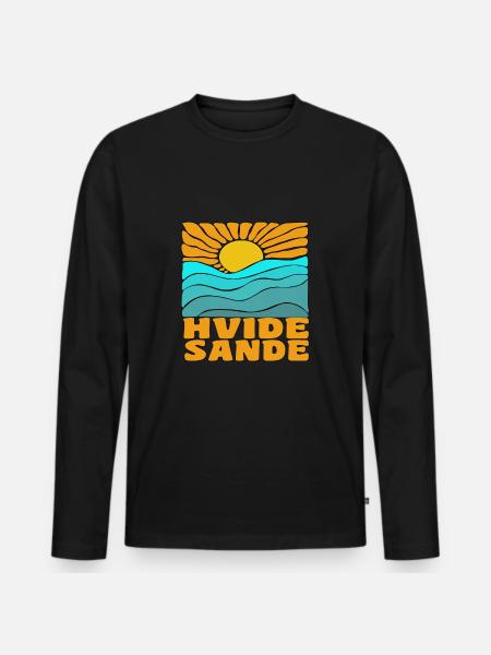 Hvide Sande, Danemark - T-shirt manches longues Premium bio Homme - noir