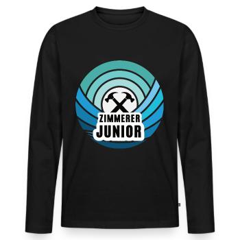Zimmerer Sohn Kind Junge Junior Zimmerei - Männer Premium Bio Langarmshirt - Schwarz - Vorne - Nico (187cm)