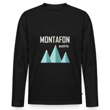 Minimal Montafon - T-shirt manches longues Premium bio Homme - noir - Devant - Nico (187cm)