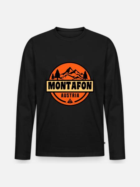Montafon - Men's Premium Organic Long Sleeve Shirt - black