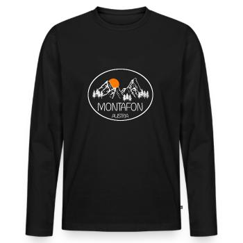 Montafon - T-shirt manches longues Premium bio Homme - noir - Devant - Nico (187cm)