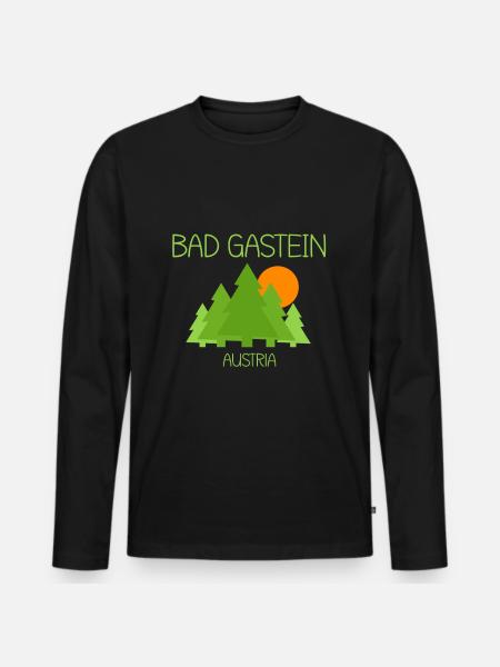 Bad Gastein - Männer Premium Bio Langarmshirt - Schwarz
