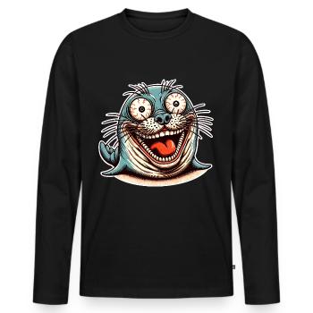 Seal seal - Men's Premium Organic Long Sleeve Shirt - black - Front - Nico (187cm)