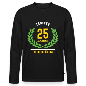 Trainer Jubiläum 25 Jahre 25 jähriges Jubilaeum - Männer Premium Bio Langarmshirt - Schwarz - Vorne - Nico (187cm)