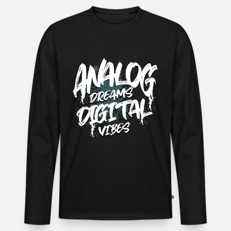 Synthesizer - Männer Premium Bio Langarmshirt - Schwarz