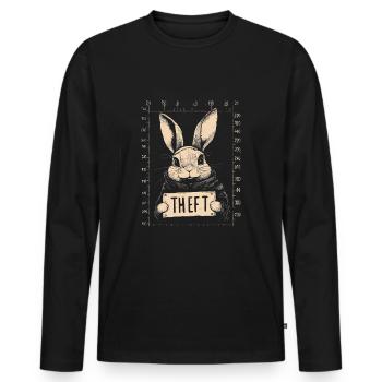Hase Eierdieb Osterhase Mugshot Polizeifoto Ostern - Männer Premium Bio Langarmshirt - Schwarz - Vorne - Nico (187cm)