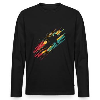 Scuba Diving Diving Diver Vintage - Men's Premium Organic Long Sleeve Shirt - black - Front - Nico (187cm)