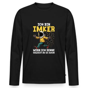 Lustiger Imker Spruch - Männer Premium Bio Langarmshirt - Schwarz - Vorne - Nico (187cm)