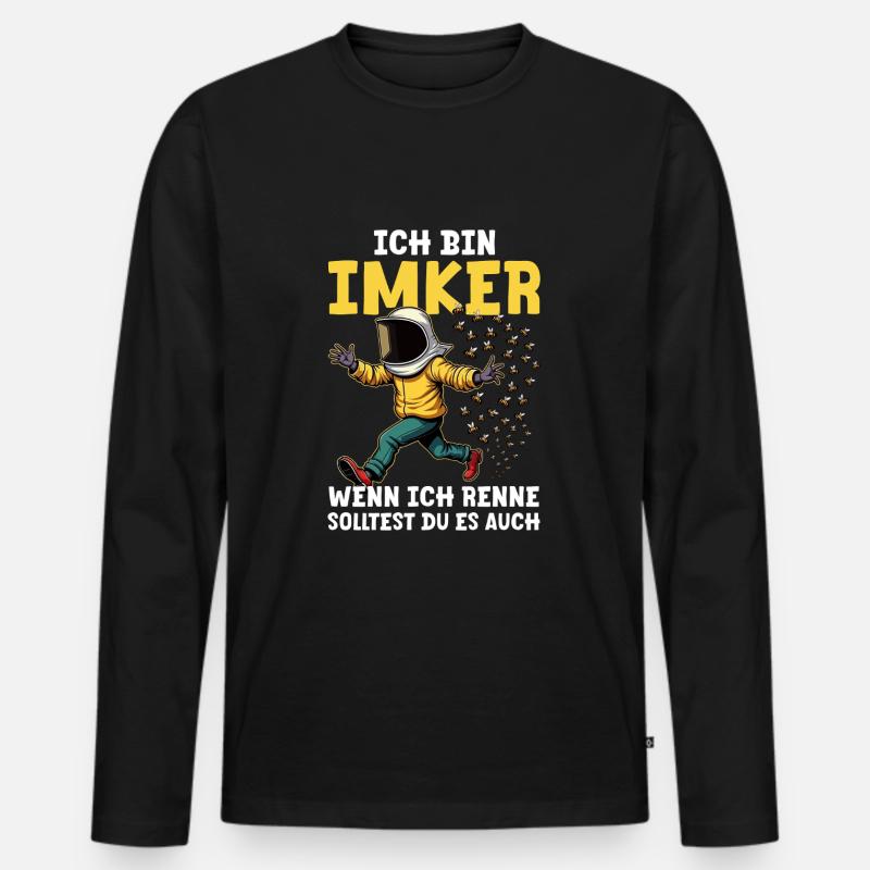 Lustiger Imker Spruch - Männer Premium Bio Langarmshirt - Schwarz