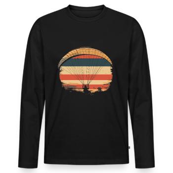 Paragliding vintage sunset - Men's Premium Organic Long Sleeve Shirt - black - Front - Nico (187cm)