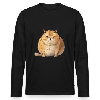 Funny Furry Tiger - For those who love cats - Men's Premium Organic Long Sleeve Shirt - black - Front - Nico (187cm)